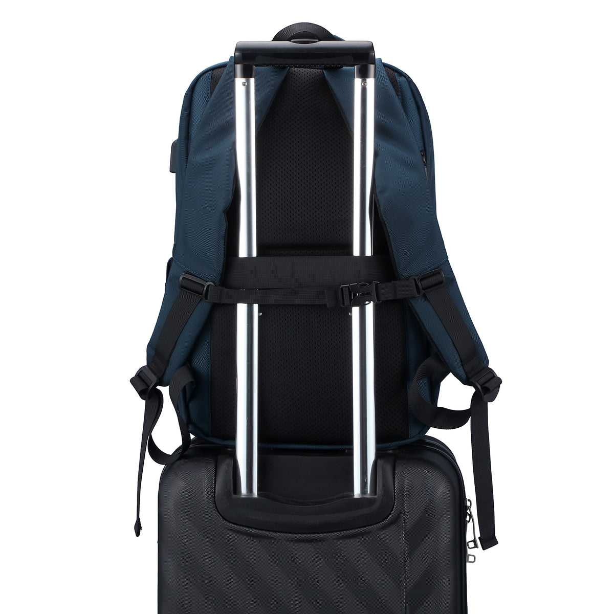 Brisby Rugzak Pro 2 – Laptoprugzak tot 15,7 inch voor Werk, School en Reizen – Waterafstotend – Met Tabletvak, Antidiefstalvak en Trolleysleeve – Blauw