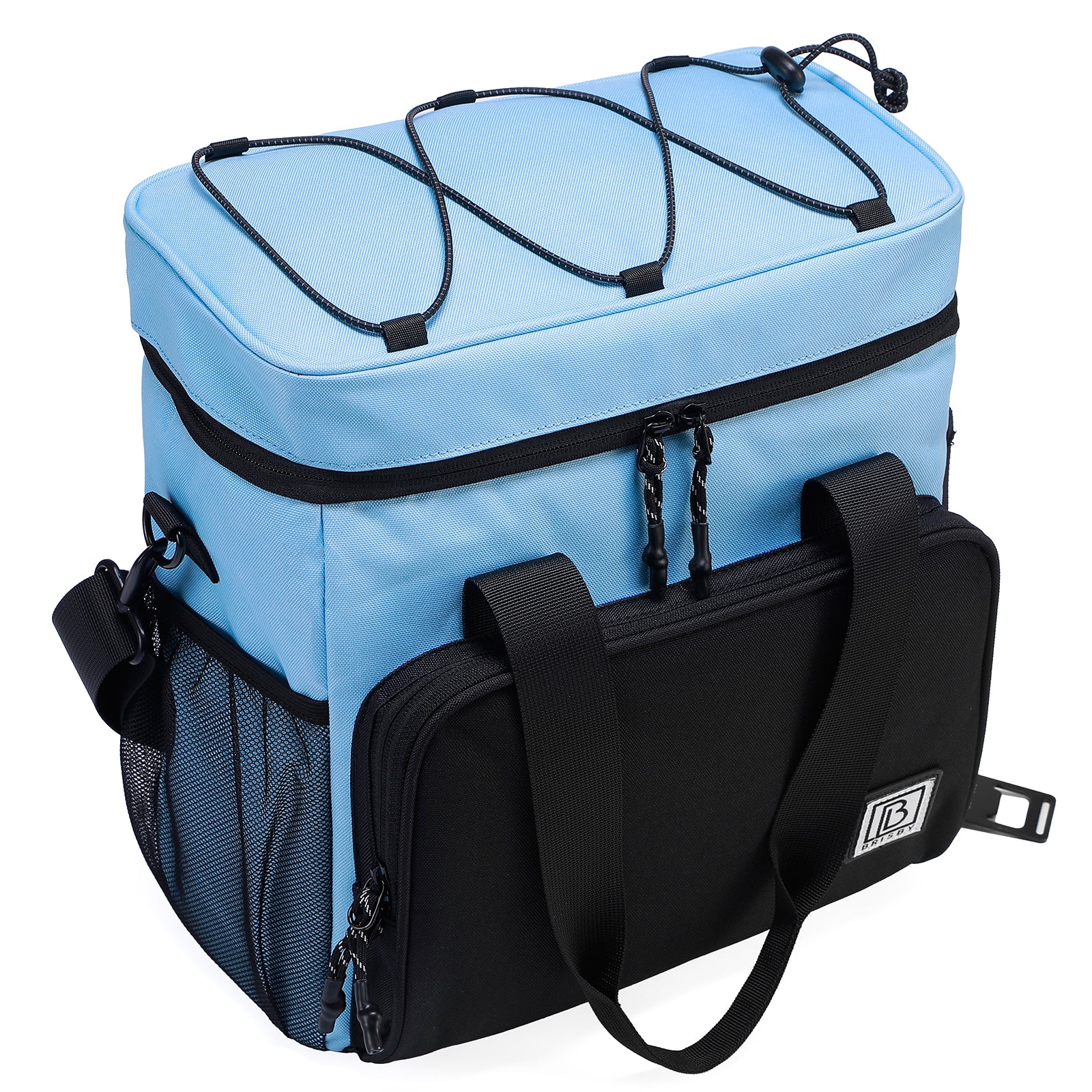 Koeltas 15L zwart-blauw - Lunchtas - 4-laags geïsoleerd - 2 gratis koelelementen - incl. schouderriem