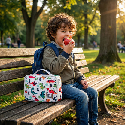 Brisby Koeltas & Lunchtas 2,5 Liter voor Kinderen - Inclusief Koelelement & Naamkaartje - Dino