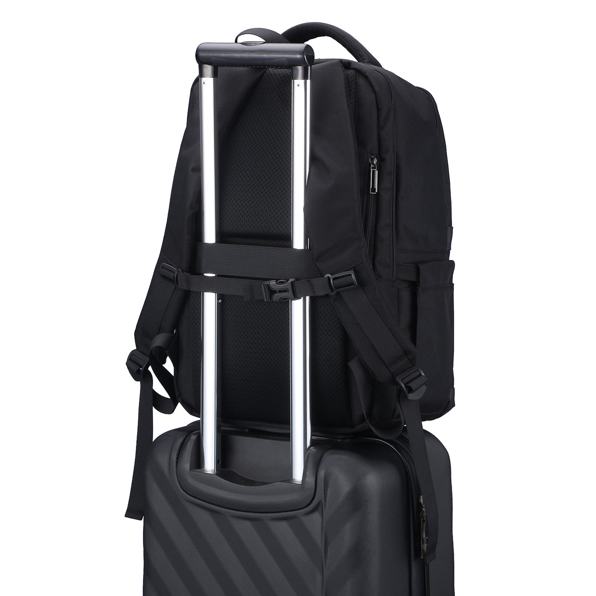 Brisby Rugzak Pro 2 – Laptoprugzak tot 15,7 inch voor Werk, School en Reizen – Waterafstotend – Met Tabletvak, Antidiefstalvak en Trolleysleeve – Zwart