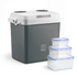 Brisby Elektrische koelbox 25L grijs set - 12V/230V - incl. divider en vershoudbakjes