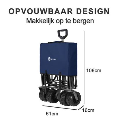 XL opvouwbare bolderkar 80kg donkerblauw - 98 x 45 cm - heavy duty - wasbaar polyester