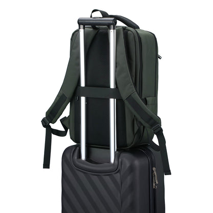 Brisby Rugzak Pro 1 – Laptoprugzak tot 15,7 inch voor Werk, School en Reizen – Waterafstotend – Met Tabletvak, Antidiefstalvak en Trolleysleeve - Groen