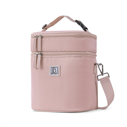 Brisby Koeltas 12 Liter – Lunchtas voor Werk & Onderweg – 2 Geïsoleerde Vakken – Inclusief 2 Koelelementen – Tot 10 Uur Koel- Soft Pink