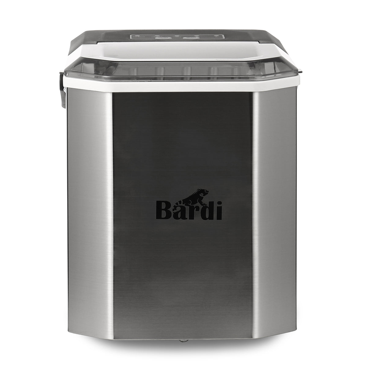 Bardi 1.3L Deluxe IJsblokjesmachine Square – IJsblokmaker Inclusief Luxe Thermosbeker en IJsschep – 9 Blokjes in 8 Minuten – GUNMETAL RVS