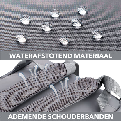 Brisby Premium Luiertas – Uitgebreide en Functionele Verzorgingstas – met buggymontage – Anti Diefstal Vakken - Reistrolley Sleeve - Inclusief verschoonmatje t.w.v.15,99 euro en speenhouder - Levenslange Garantie - Misty Grey