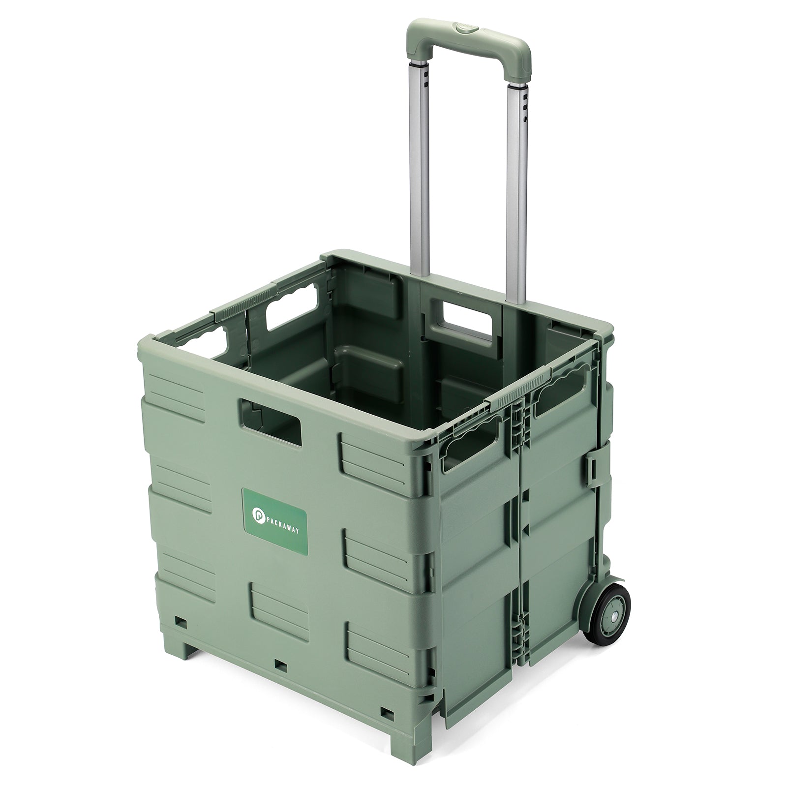 Boodschappentrolley 50L XL groen - boodschappenkrat - 35 kg draagvermogen - met deksel en telescopisch handvat