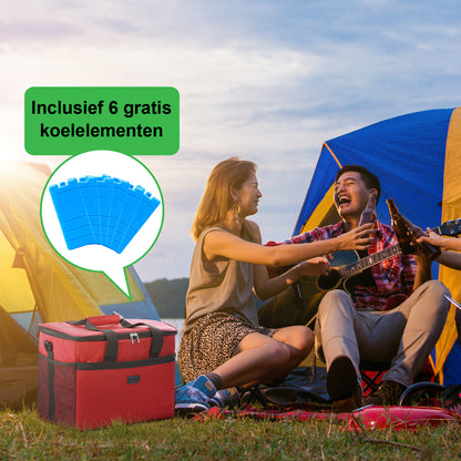 Packaway Koeltas 30L rood - incl. 4 koelelementen, draagband