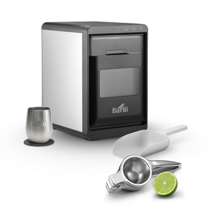 Bardi 1,8L Deluxe IJsblokjesmachine - Crushed ICE machine - Nugget IJsblokjesmachine - LED Verlichting - 20Kg/24 uur. inclusief Thermosbeker - RVS/ZWART met citruspers RVS