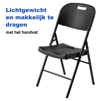 Bardi 8-delige Klapstoelen set zwaar zwart - 200 kg draagvermogen