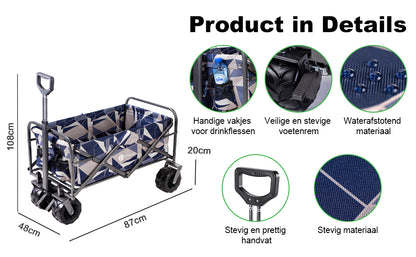 Packaway Bolderkar XL 80kg abstract pastel - opvouwbaar - heavy duty - wasbaar