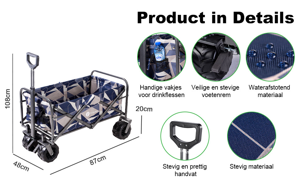 Packaway Bolderkar XL 80kg abstract pastel - opvouwbaar - heavy duty - wasbaar