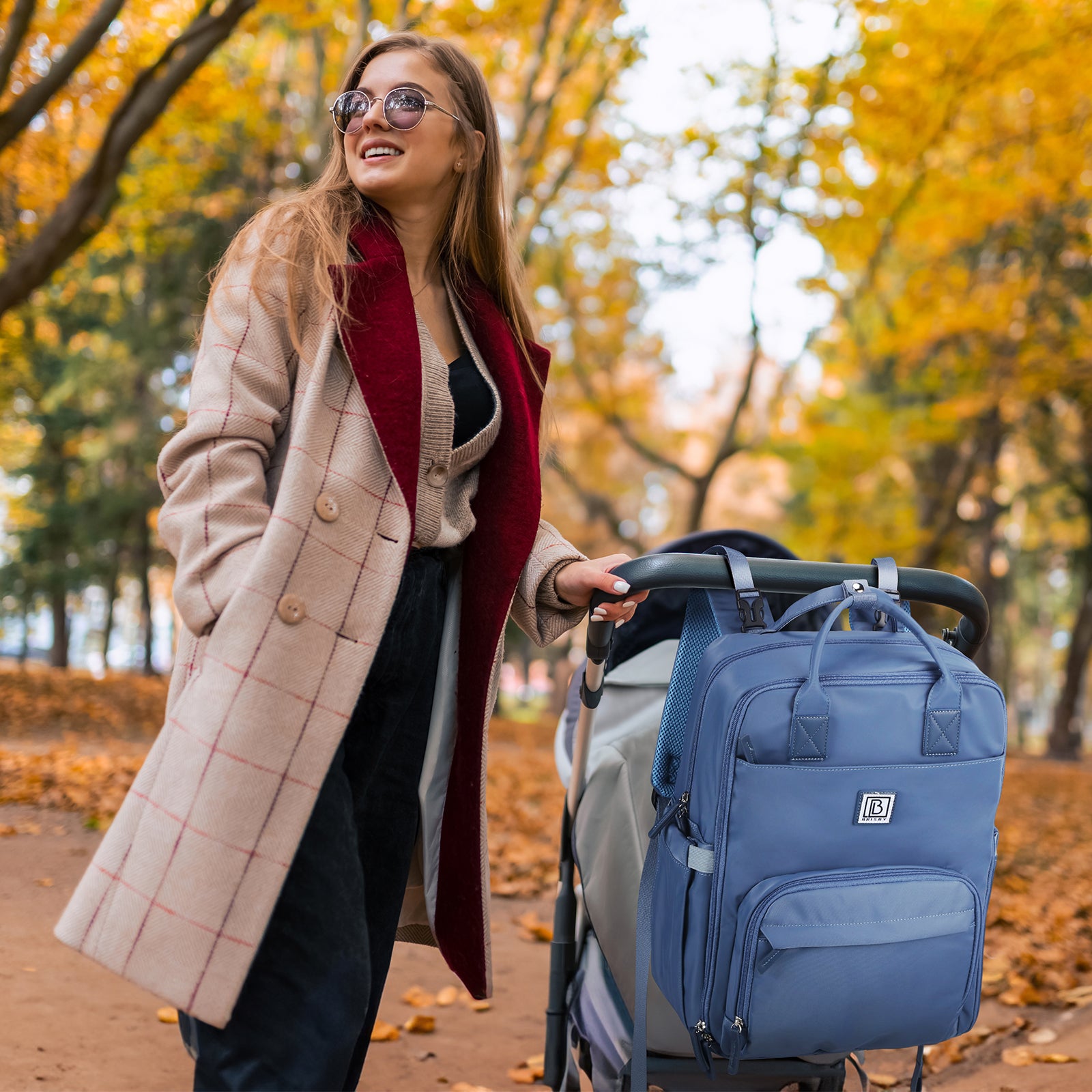 Brisby slijtvaste Luiertas – verzorgingstas – met buggymontage - Nordic Blue