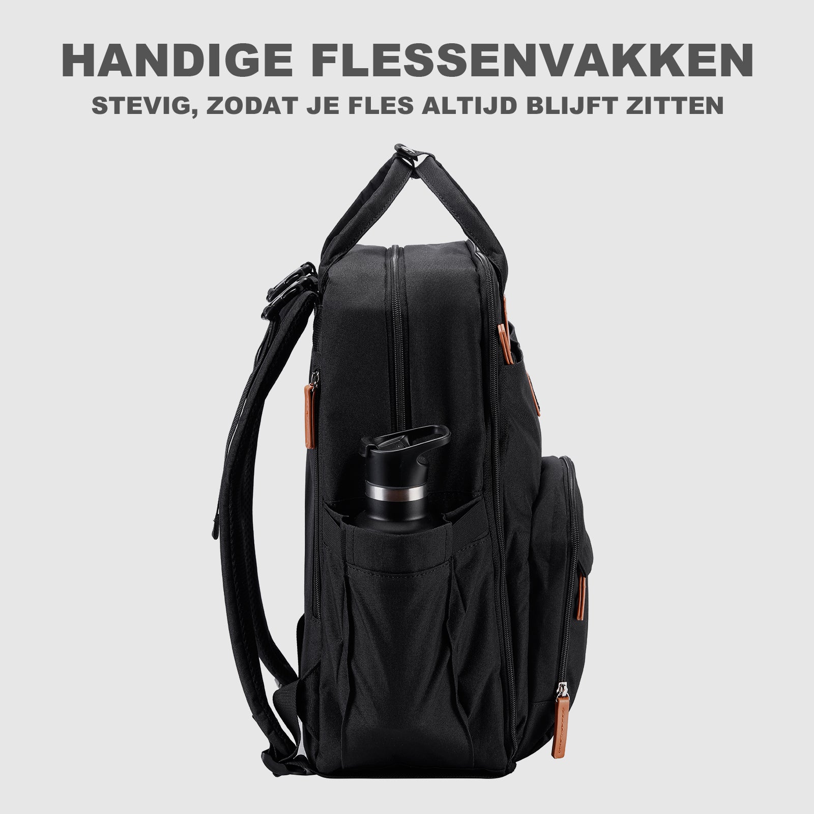 Unisex LTO rugtas zwart - Waterafstotend - laptopvak - geschikt als handbagage - levenslange garantie