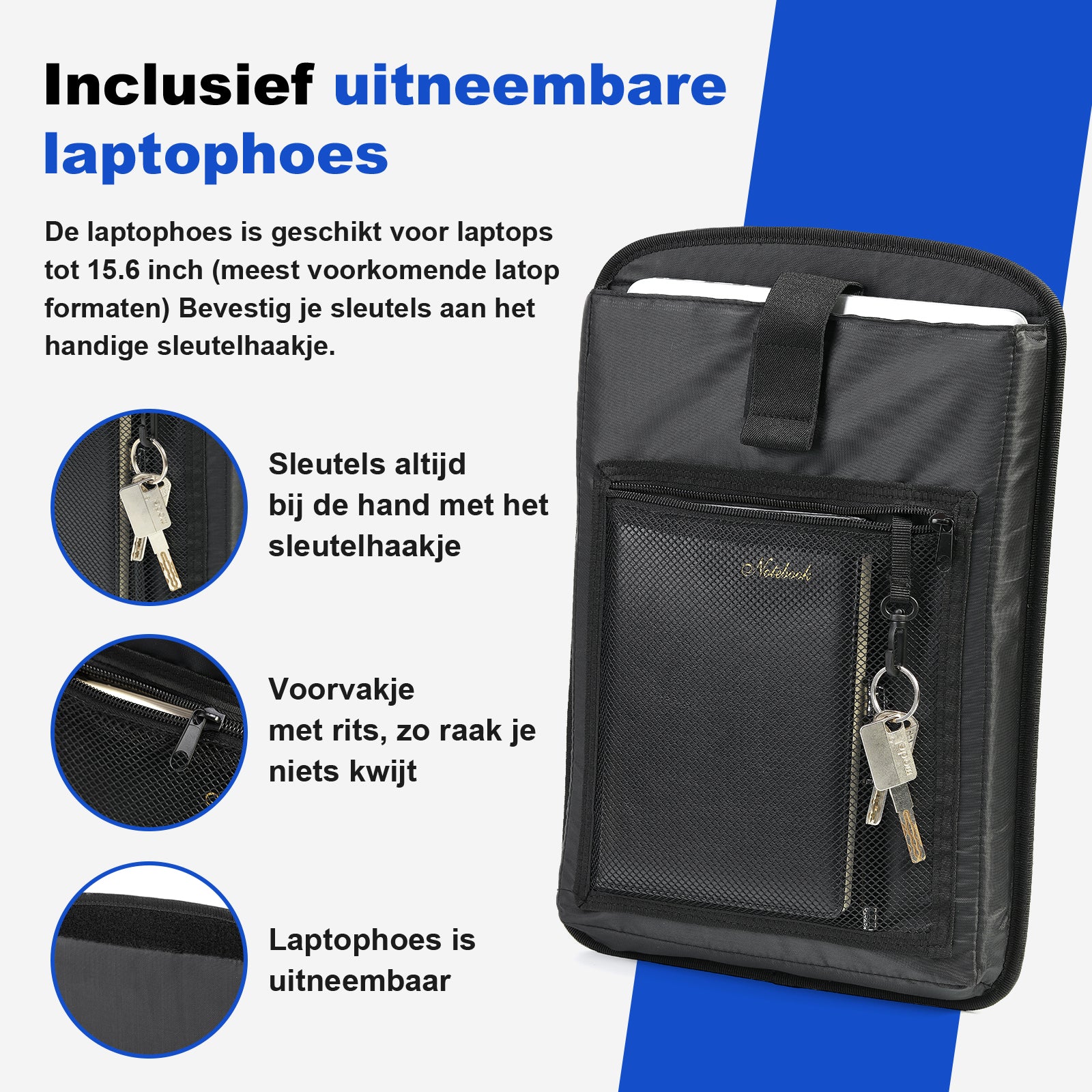 3 in 1 waterdichte rolltop fietstas 20-26L zwart - reflecterend - hoge zichtbaarheid - fietstas - rugtas - schoudertas