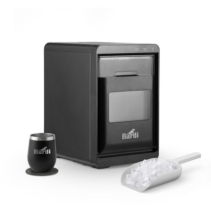 Bardi IJsblokjesmachine 1,8L crushed ice zwart - 20 kg ijs per 24 uur - incl. thermosbeker