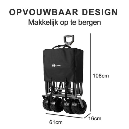 Packaway Bolderkar XL 80kg zwart - opvouwbaar - heavy duty - wasbaar