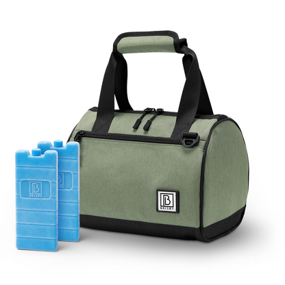 Cooler bag 10L green - Lunch bag - 4-layer insulated - 2 free cooling elements - incl. shoulder strap