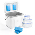 Brisby Koelbox 22L wit -  incl. 3-delige vershoudbakjes set en 4 koelelementen - tot 40 uur isolatie - temperatuur veilige sluiting