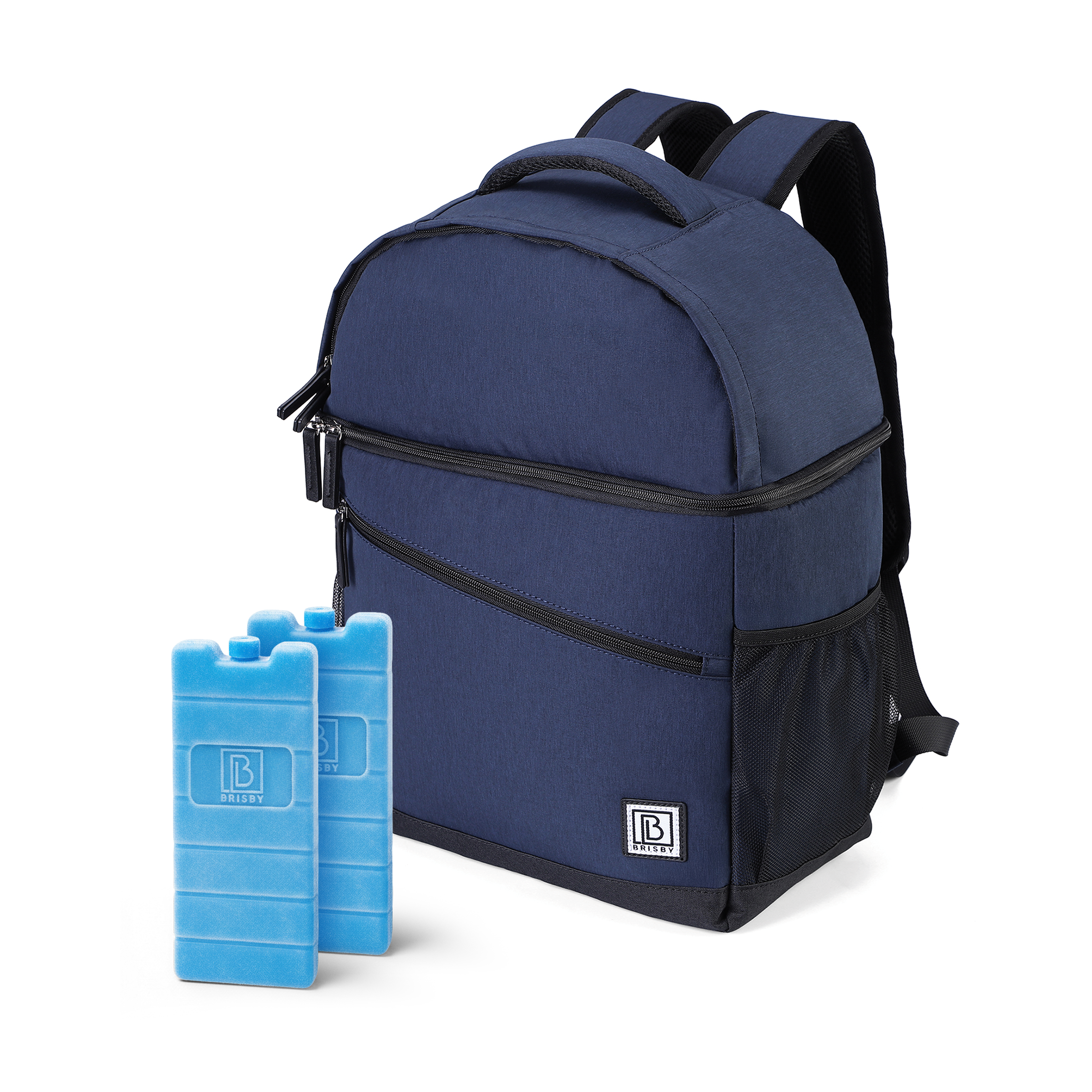 Brisby Koeltas 25L blauw - rugzak - 4-laags geïsoleerd - waterafstotend - incl. 2 gratis koelelementen en bieropener