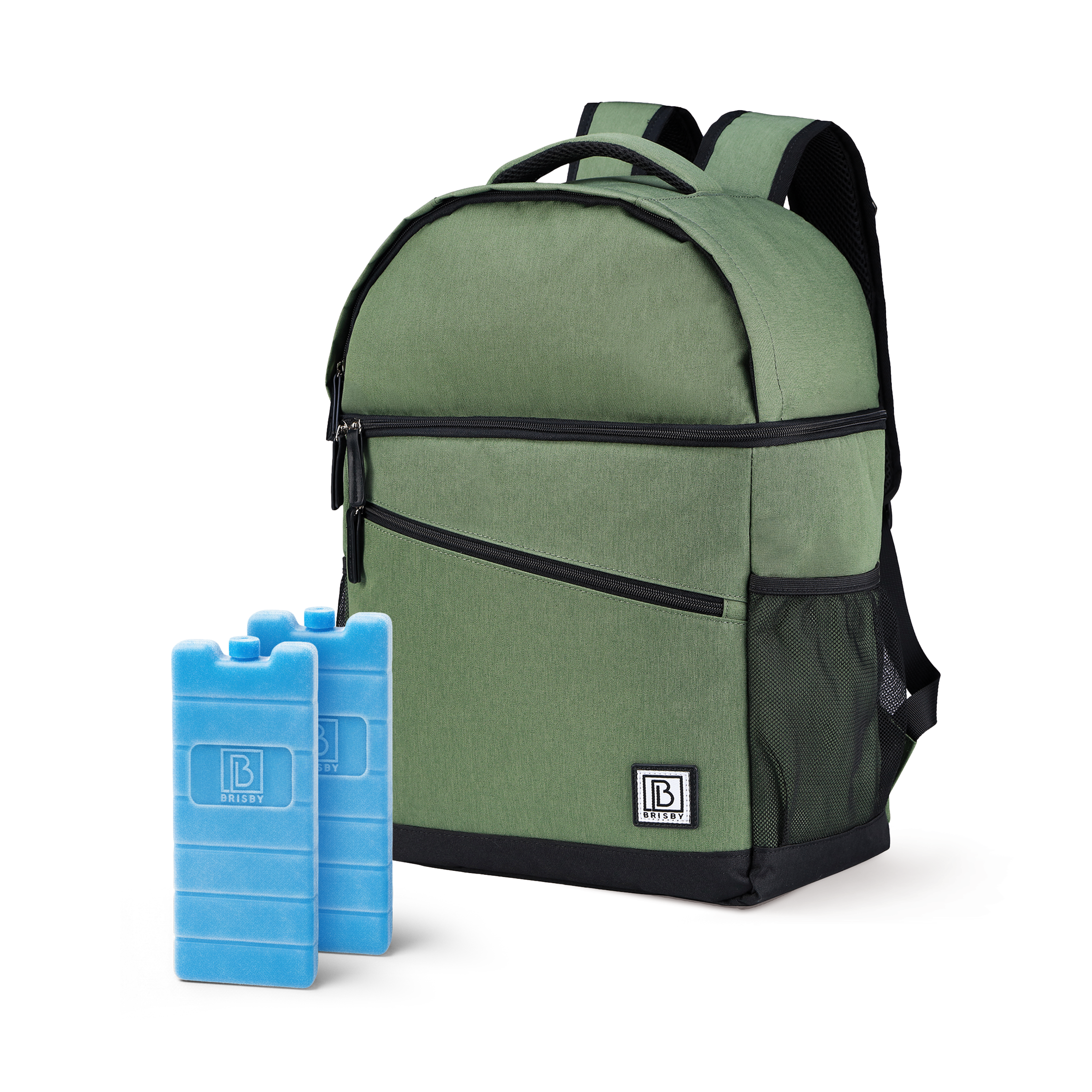 Brisby Koeltas rugtas 25L groen - incl. 2 koelelementen, bieropener