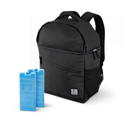 Cooler bag 25L black - backpack - 4-layer insulated - water-repellent - incl. 2 free cooling elements and beer opener