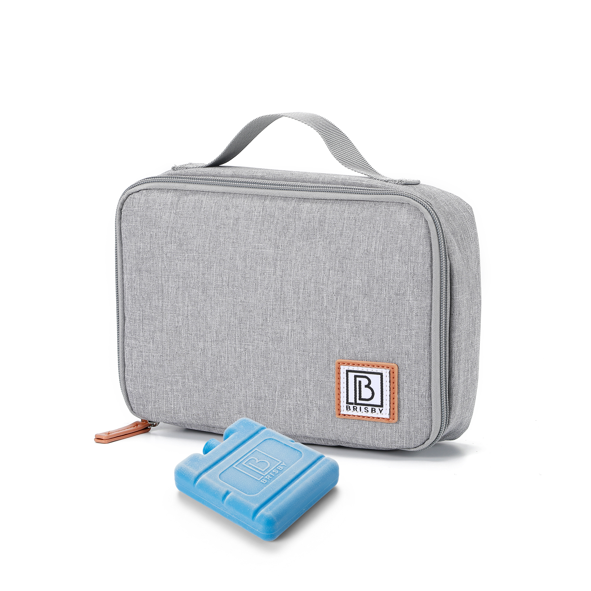 Koeltas 2,5L lichtgrijs - 4-laags geïsoleerd - gratis koelelement