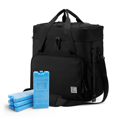 Cooler bag 30L black - Lunch bag - 4 layers insulated - incl. 4 cooling elements