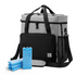Cooler bag 40L black/grey with orange interior - Lunch bag - 4-layer insulated - 6 free cooling elements - incl. shoulder strap