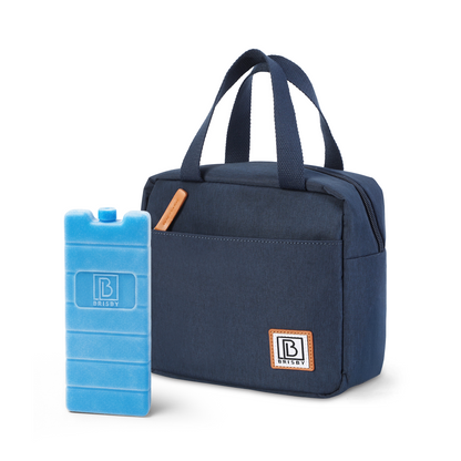 Brisby 4 Layer Insulated Cooler Bag - Lunch Bag - Breast Pump Bag 4 Liter - Blue
