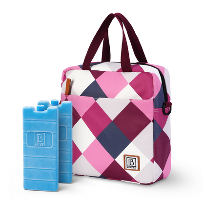 Brisby 4 Layer Insulated Cooler Bag - Lunch Bag 7 Liter - Block Pink