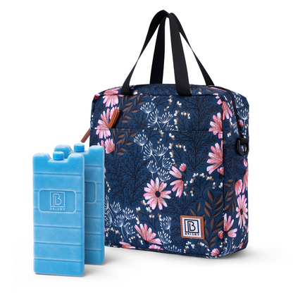 Cooler bag 7L Japanese flower - Lunch bag - 4-layer insulated - 2 free cooling elements - incl. shoulder strap