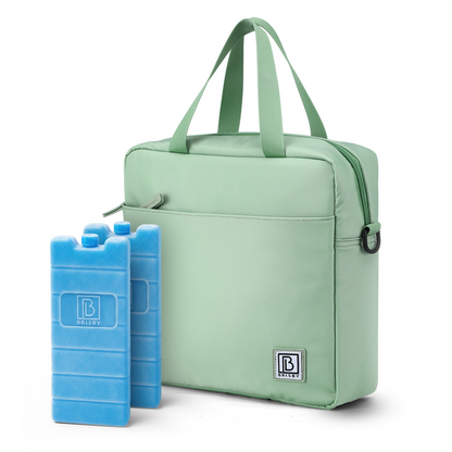 Brisby Koeltas 7L smooth green - incl. 2 koelelementen, schouderband