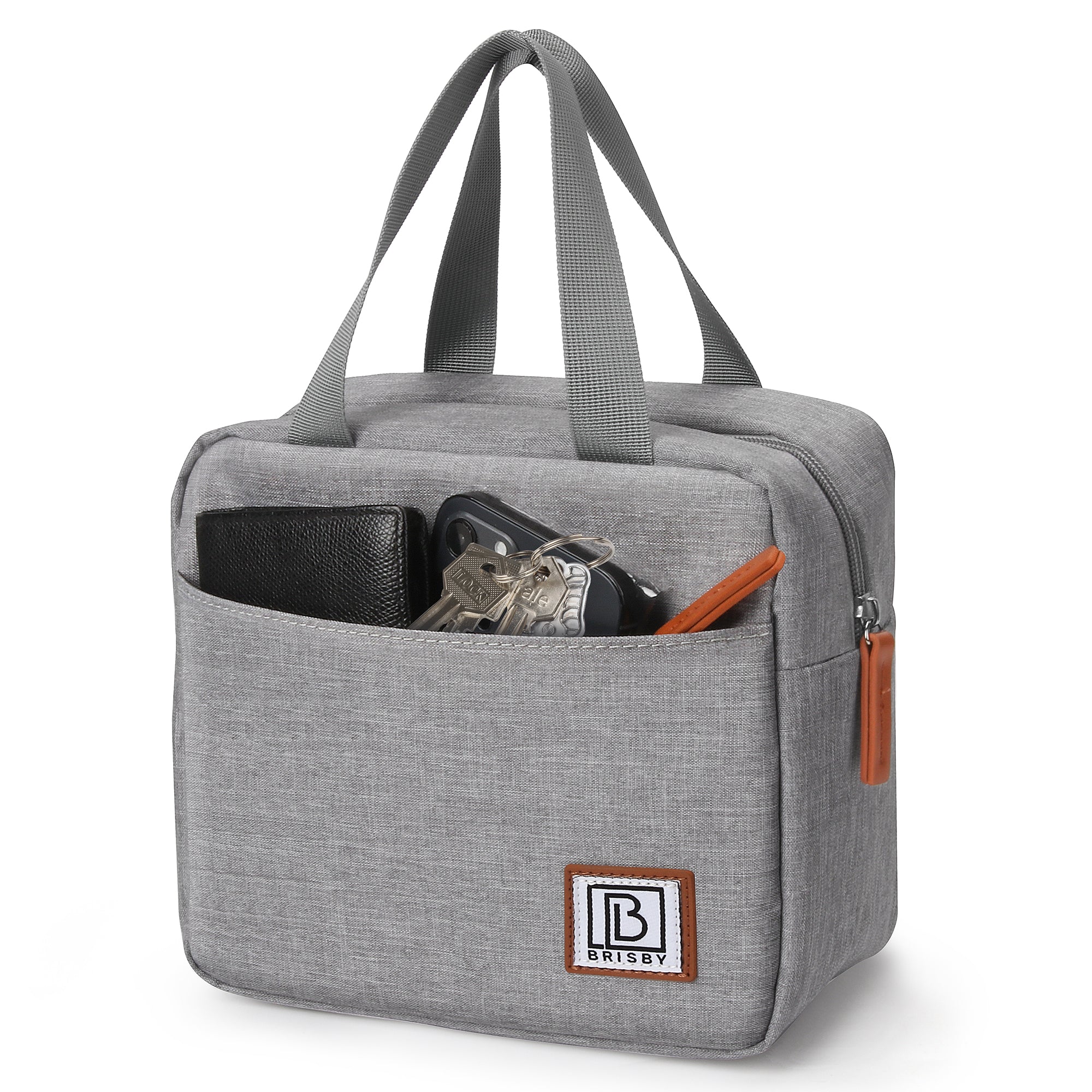 Brisby Koeltas Lunchtas 4L - Waterafstotend - Geïsoleerde Kolftas - Inclusief Koelelement - Lichtgrijs