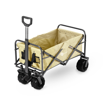 Bolderkar XL crème taupe -  tot 80 kg - heavy duty - 90L - opvouwbaar - wasbaar polyester - 98x45 cm