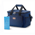 Cooler bag 15L dark blue - lunch bag - 4-layer insulated - foldable - incl. 2 free cooling elements and carrying strap