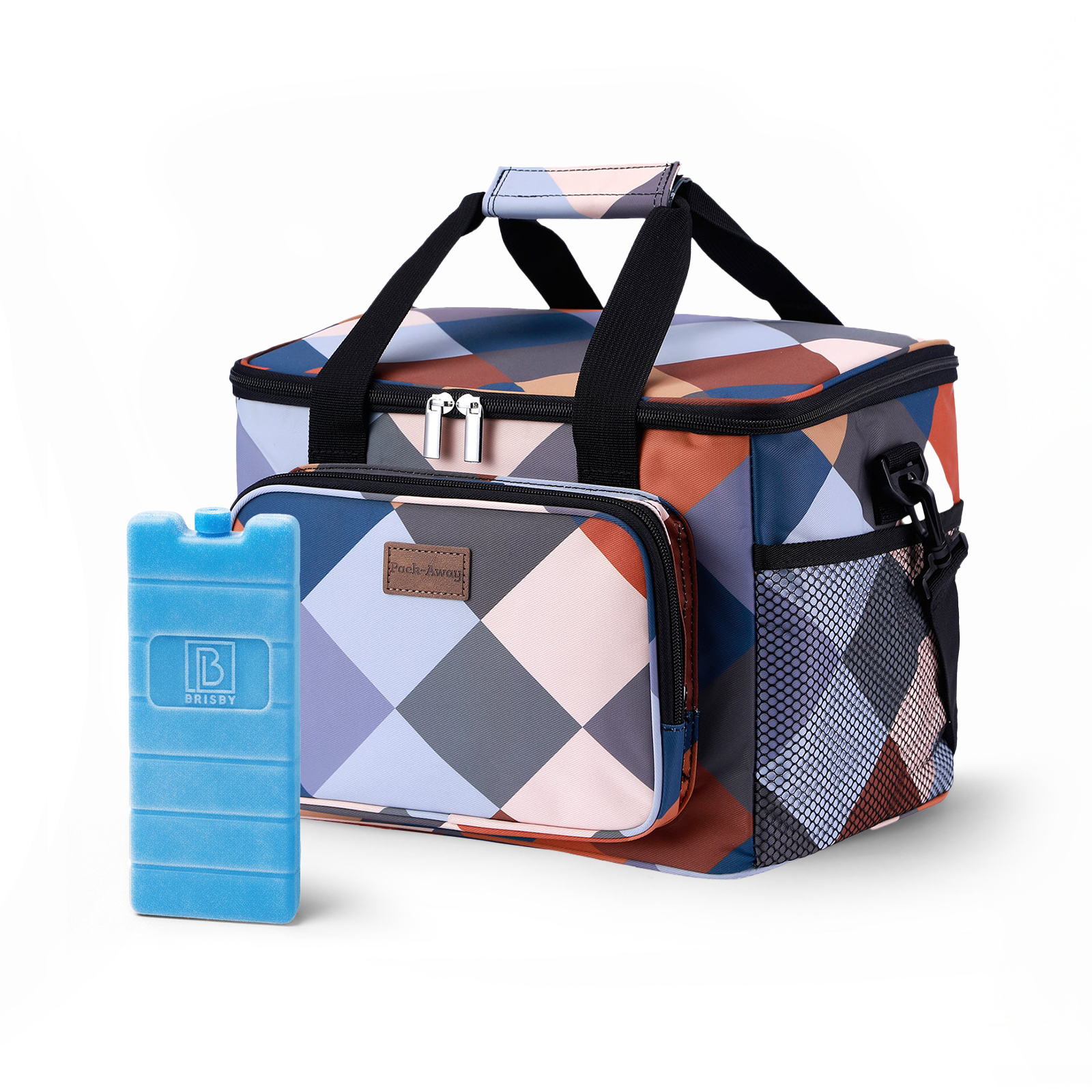 Koeltas 15L koeltas blok - lunchtas - 4-laags geïsoleerd - opvouwbaar - incl. 2 gratis koelelementen en draagband