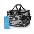 Cooler bag 15L cooler bag abstract camouflage gray - lunch bag - 4-layer insulated - foldable - incl. 2 free cooling elements and carrying strap