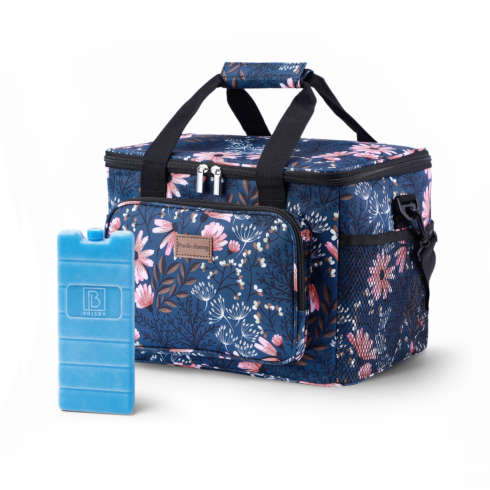 Koeltas 15L koeltas japanse bloem - lunchtas - 4-laags geïsoleerd - opvouwbaar - incl. 2 gratis koelelementen en draagband