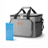 Cooler bag 15L grey - lunch bag - 4-layer insulated - foldable - incl. 2 free cooling elements and carrying strap
