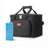 Cooler bag 15L black - lunch bag - 4-layer insulated - foldable - incl. 2 free cooling elements and carrying strap