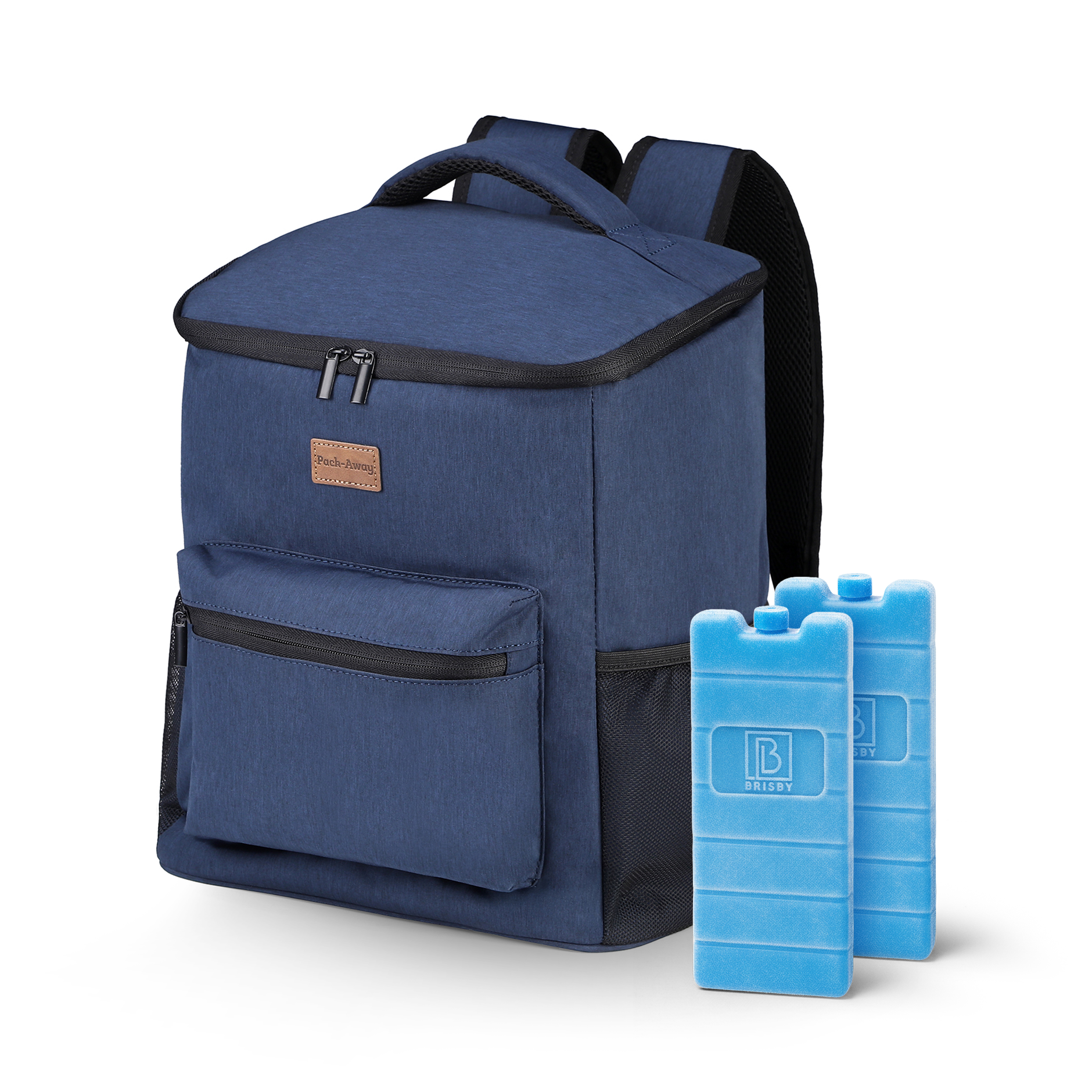 Packaway Koeltas rugzak 25L blauw - incl. 2  koelelementen, flessenopener