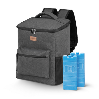 Packaway Koeltas rugzak 25L grijs - incl. 2  koelelementen, flessenopener