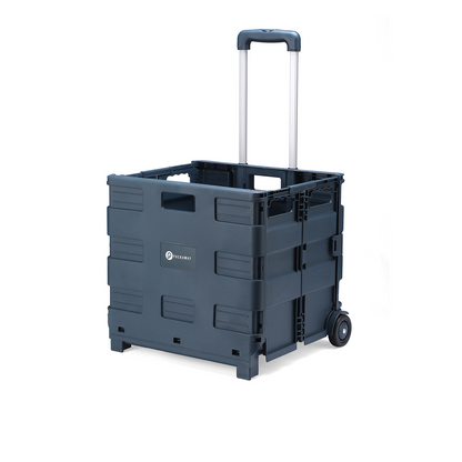 Packaway XL Foldable Shopping Trolley with wheels - Shopping crate - Storage box - Shopping trolley - Folding crate - 50 Liters - Blue