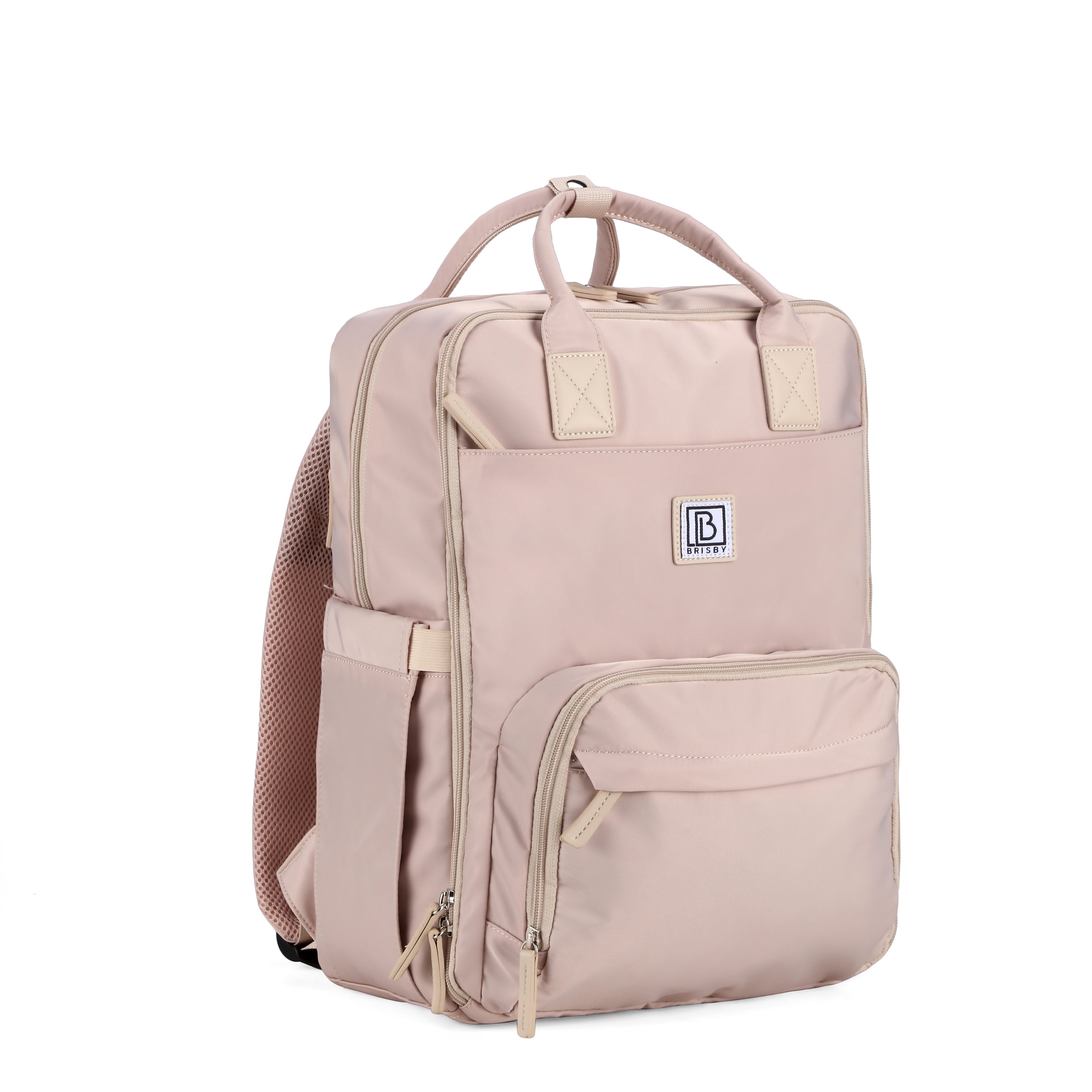 Brisby slijtvaste Luiertas – verzorgingstas – met buggymontage - SOFTPINK