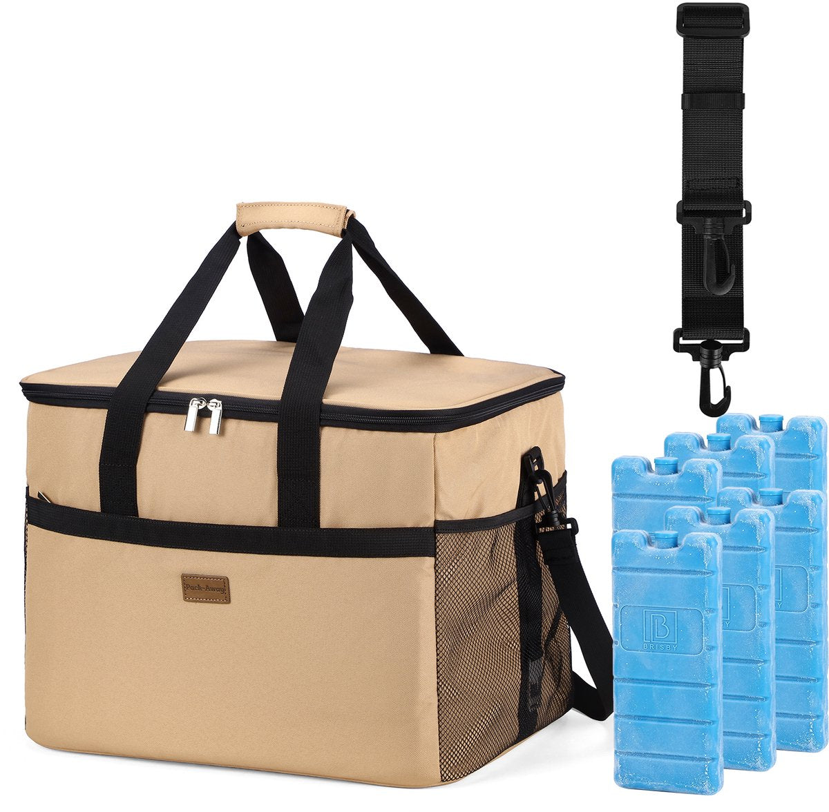 Packaway 4 Laags Geïsoleerde Lunchtas - 40 liter Koeltas - Beige
