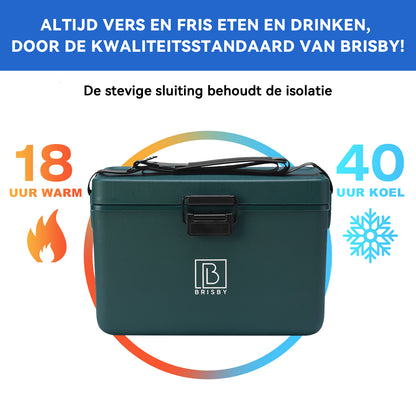 Koelbox 12L met draagband groen - dividers - snijplanken - tot maximaal 40 uur isolatie - incl. 2 koelelementen van 200ml