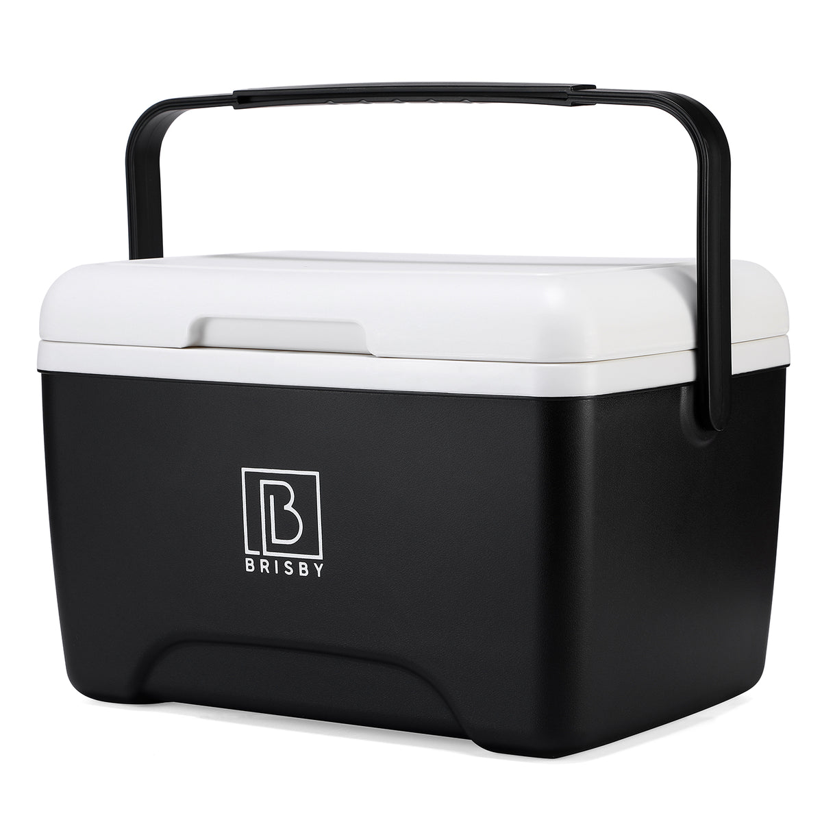 Brisby Koelbox - Frigobox - 8L - Zwart - Tot maximaal 40 uur isolatie - Incl. 2 dikke koelelementen van 450ml - Met koelelementen vergrendeld in deksel en Brisby 500ml Zwarte Dubbelwandige Thermosfles