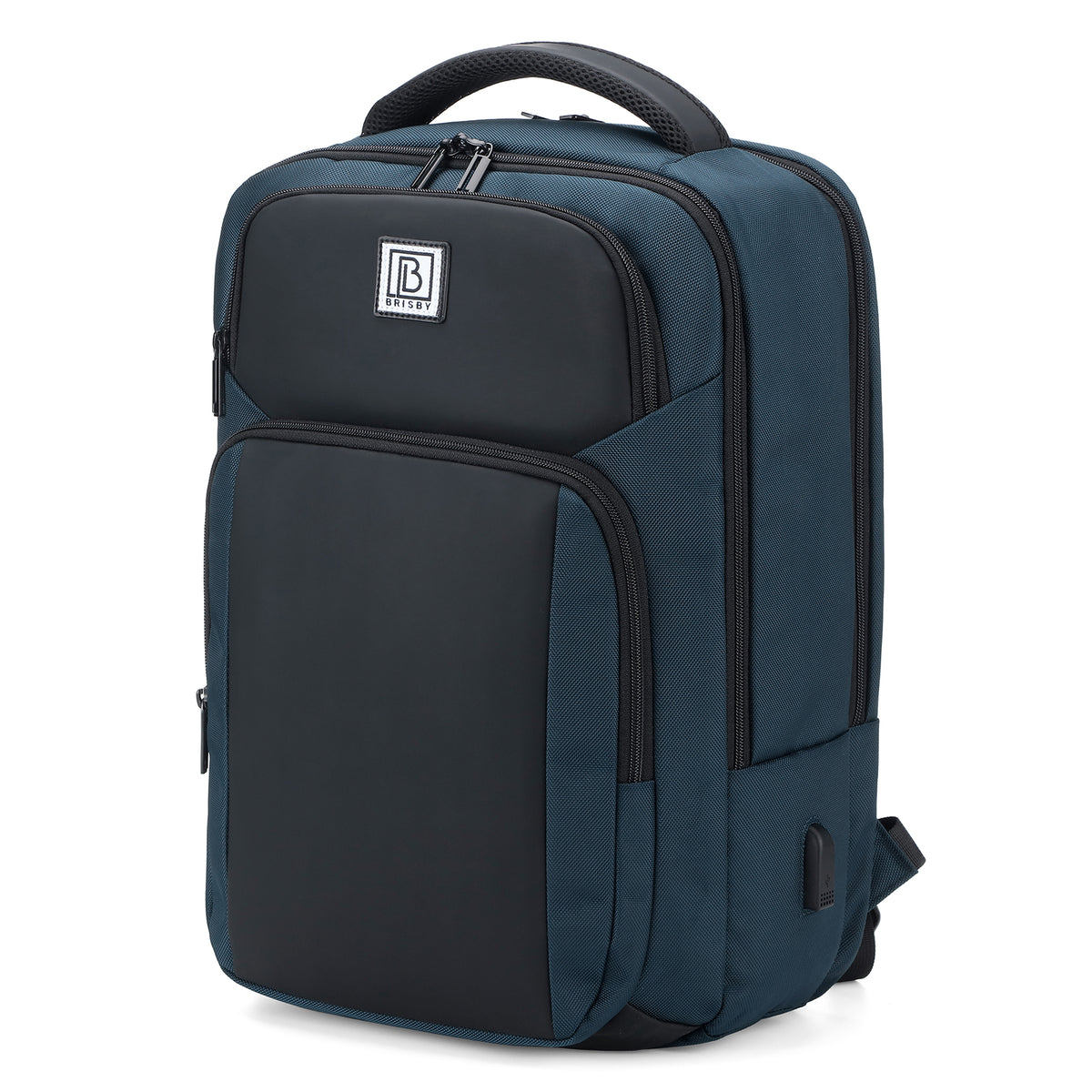 Brisby Rugzak Pro 1 – Laptoprugzak tot 15,7 inch voor Werk, School en Reizen – Waterafstotend – Met Tabletvak, Antidiefstalvak en Trolleysleeve - Blauw