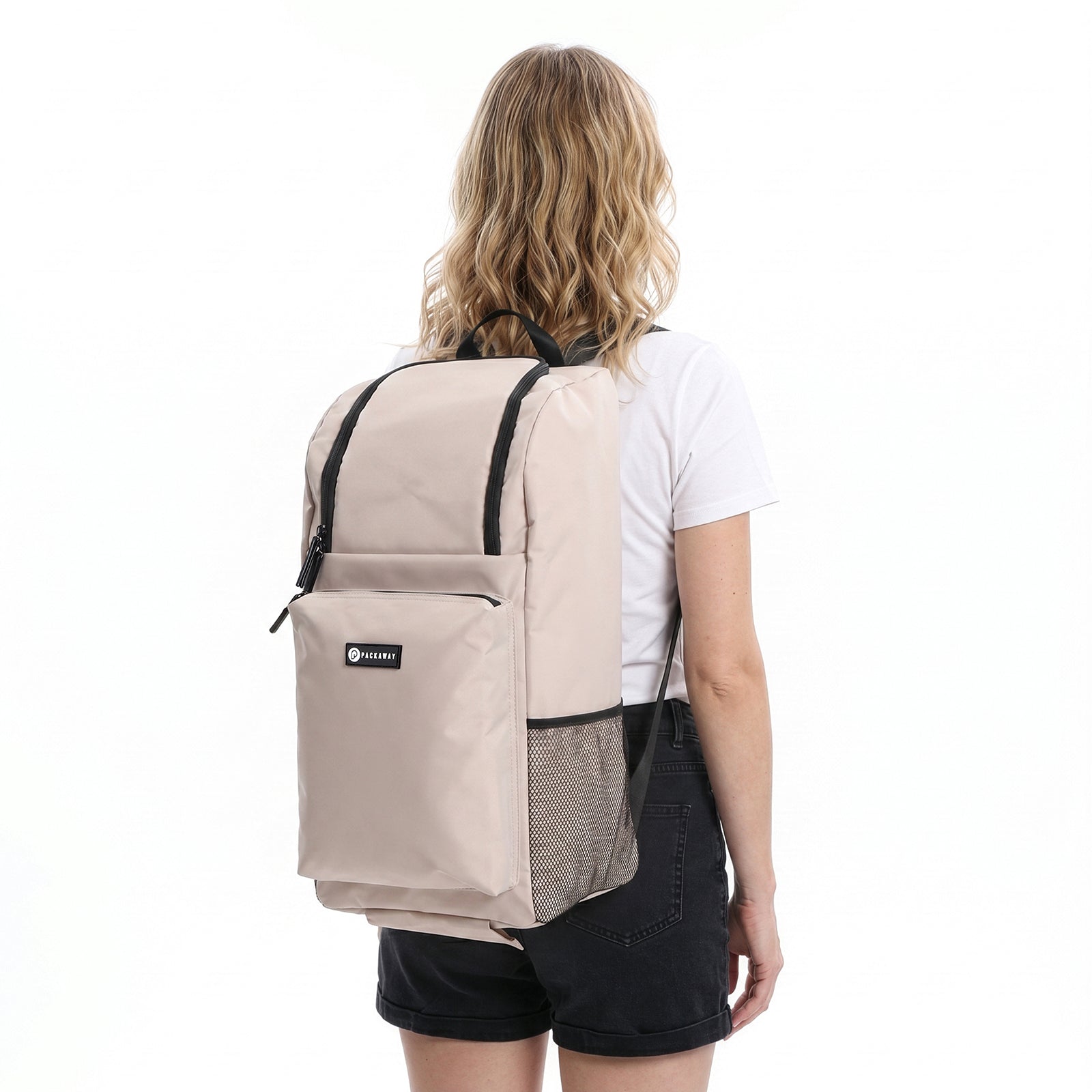Packaway 35L Boodschappentrolley met 6 Wielen voor Trappen - Klapstoel Functie - Steekwagen Functie - Geïsoleerd - Afneembare Rugzak - Champagne